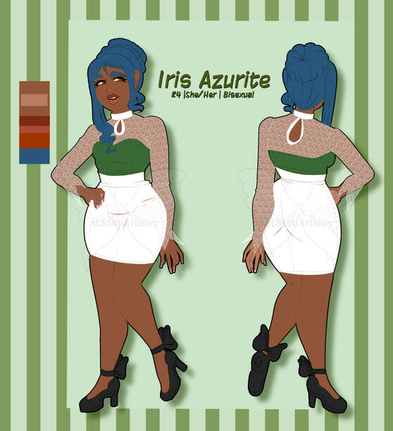 Iris Azurite (front and back)
